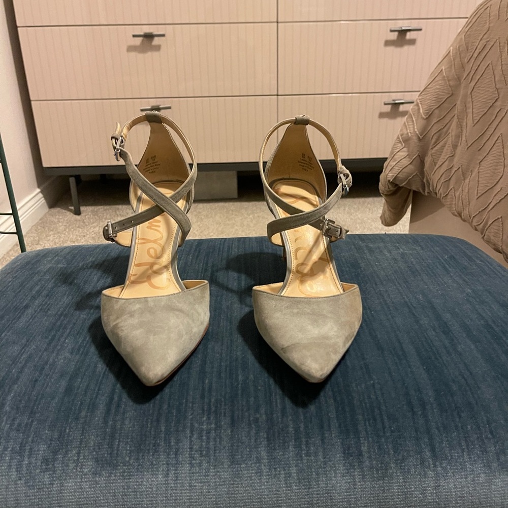 Sam Edelman Grey Suede Heels